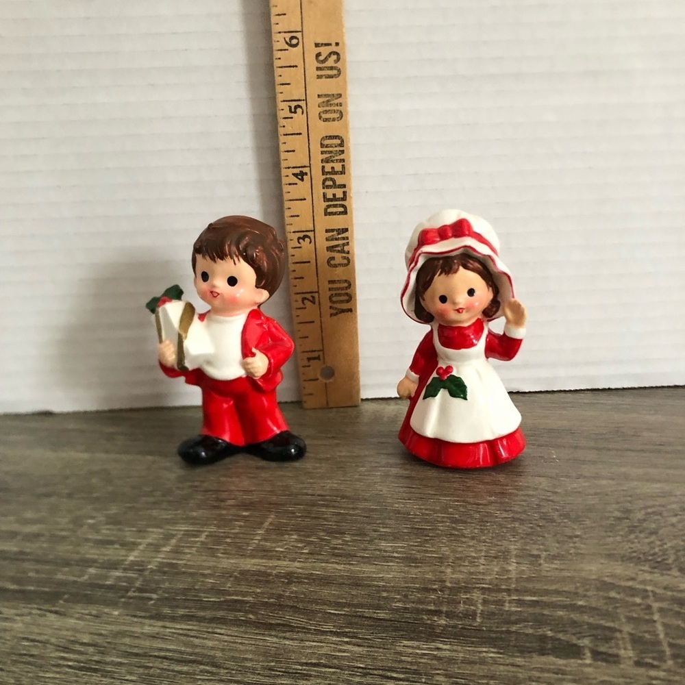 Vtg Inarco Japan Girl and Boy Christmas Figures - Picture 9 of 10